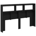 Miniatyrbilde 10 av 11: vidaXL Hodegavl skap med LED svart eik 160x17x102 cm