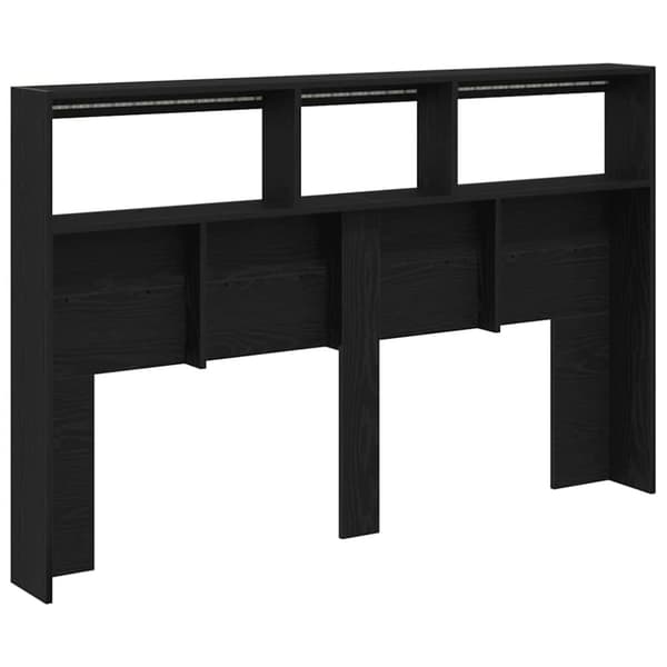 vidaXL Hodegavl skap med LED svart eik 160x17x102 cm
