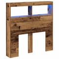 Miniatyrbilde 4 av 11: vidaXL Hodegavl skap med LED gammelt tre 100x17x102 cm