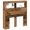 Miniatyrbilde 6 av 11: vidaXL Hodegavl skap med LED gammelt tre 100x17x102 cm