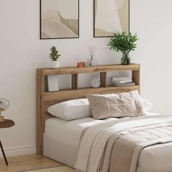 vidaXL Hodegavl skap med LED artisan eik 140x17x102 cm