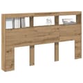 Pikkukuva 6 / 11: vidaXL Sängynpäätykaappi LED-valoilla artesaani tammi 180x17x102 cm
