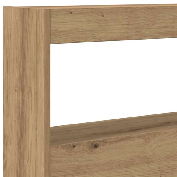 vidaXL Sängynpäätykaappi LED-valoilla artesaani tammi 180x17x102 cm