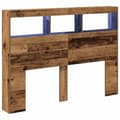 Miniatyrbilde 4 av 11: vidaXL Hodegavl skap med LED gammelt tre 140x17x102 cm