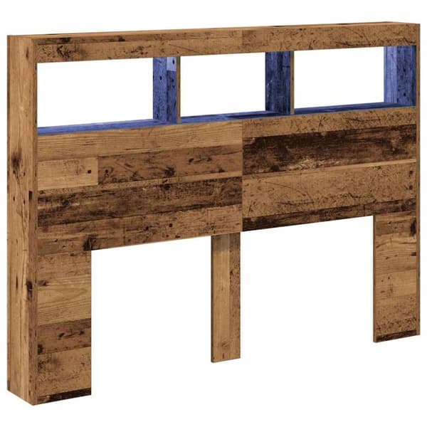 vidaXL Hodegavl skap med LED gammelt tre 140x17x102 cm