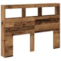Miniatyrbilde 7 av 11: vidaXL Hodegavl skap med LED gammelt tre 140x17x102 cm