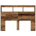 Miniatyrbilde 8 av 11: vidaXL Hodegavl skap med LED gammelt tre 140x17x102 cm
