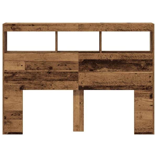 vidaXL Hodegavl skap med LED gammelt tre 140x17x102 cm