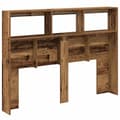 Miniatyrbilde 10 av 11: vidaXL Hodegavl skap med LED gammelt tre 140x17x102 cm