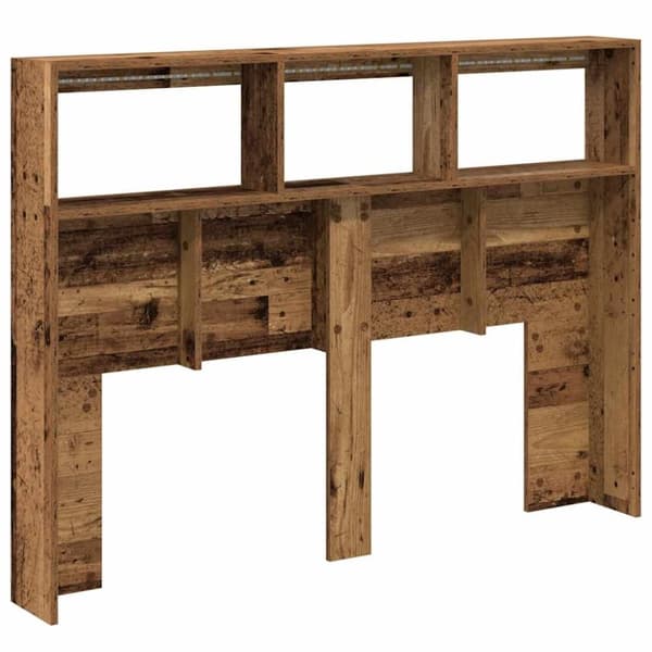 vidaXL Hodegavl skap med LED gammelt tre 140x17x102 cm
