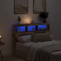 Miniatyrbilde 2 av 11: vidaXL Hodegavl skap med LED gammelt tre 140x17x102 cm