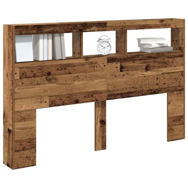 vidaXL Hodegavl skap med LED gammelt tre 160x17x102 cm