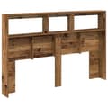 Miniatyrbilde 10 av 11: vidaXL Hodegavl skap med LED gammelt tre 160x17x102 cm