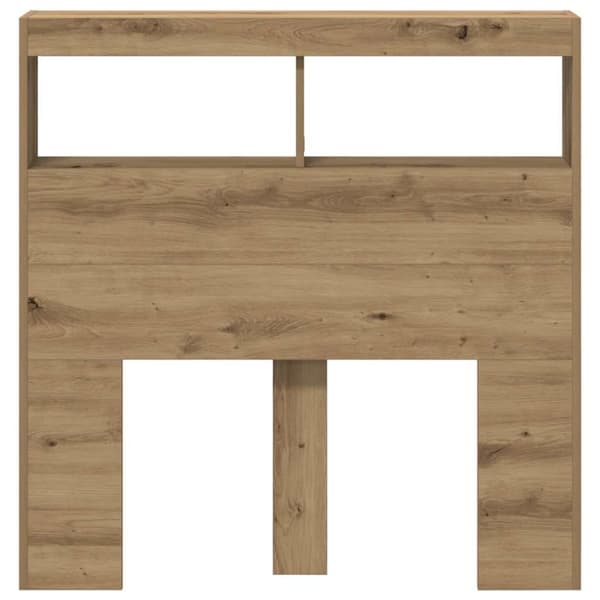 vidaXL Sängynpäätykaappi LED-valoilla artesaani tammi 100x17x102 cm