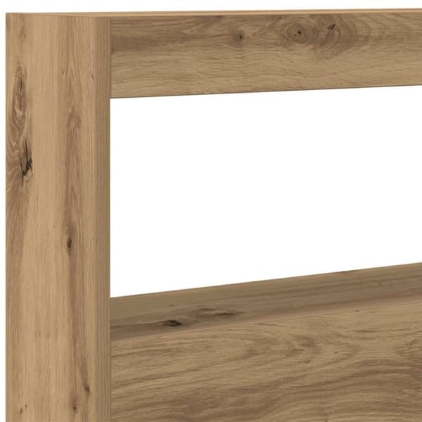 vidaXL Sängynpäätykaappi LED-valoilla artesaani tammi 100x17x102 cm