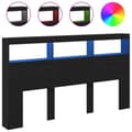 Miniatyrbilde 3 av 11: vidaXL Hodegavl skap med LED svart eik 180x17x102 cm