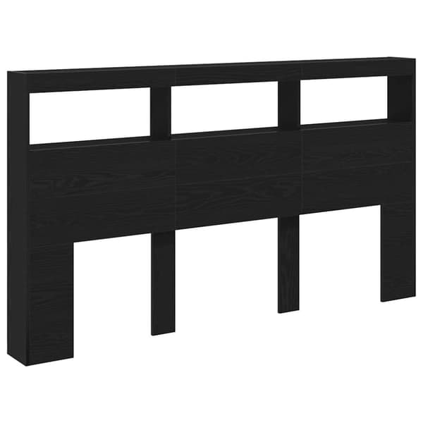 vidaXL Hodegavl skap med LED svart eik 180x17x102 cm