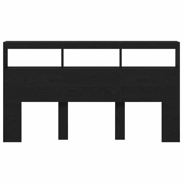 vidaXL Hodegavl skap med LED svart eik 180x17x102 cm
