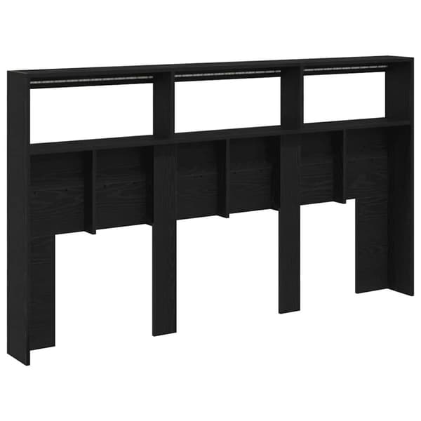 vidaXL Hodegavl skap med LED svart eik 180x17x102 cm