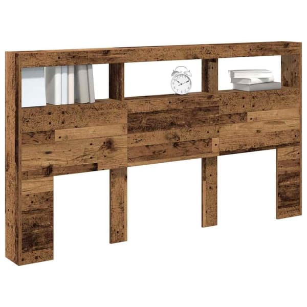 vidaXL Hodegavl skap med LED gammelt tre 180x17x102 cm