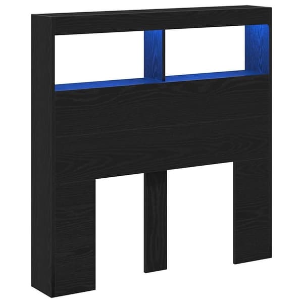 vidaXL Hodegavl skap med LED svart eik 100x17x102 cm
