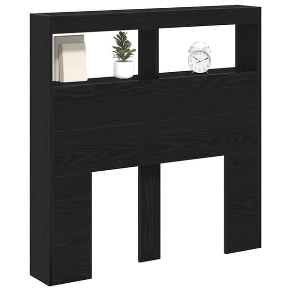 vidaXL Hodegavl skap med LED svart eik 100x17x102 cm
