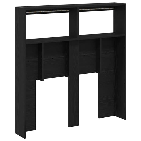 vidaXL Hodegavl skap med LED svart eik 100x17x102 cm
