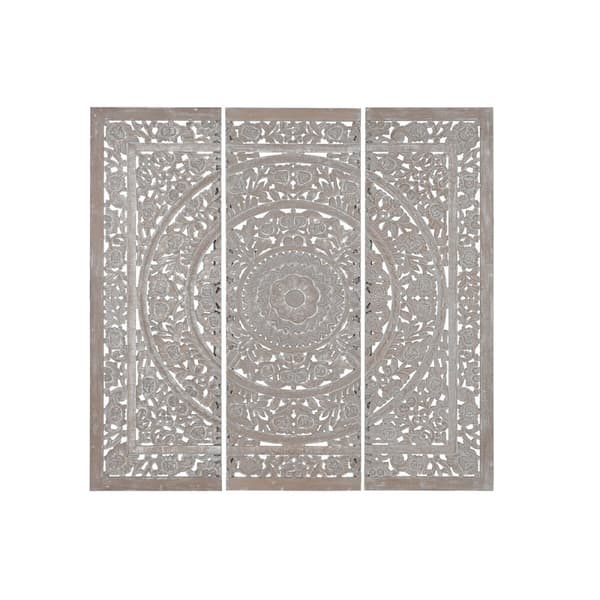 Päätylevy Home ESPRIT Harmaa Puu MDF 180 x 3,5 x 180 cm