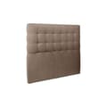 Miniatyrbild 2 av 4: Sänggavel Klädd i Sammet Taupe L 140 cm - Tjocklek 10 cm stoppad - Designad sänggavel i massivt trä