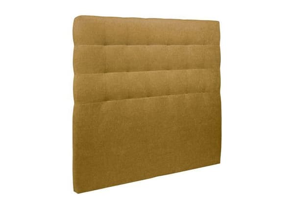 Sänggavel Klädd Tyg Gul L 200 cm - Tjocklek 10 cm stoppad - Design sänggavel i massivt trä