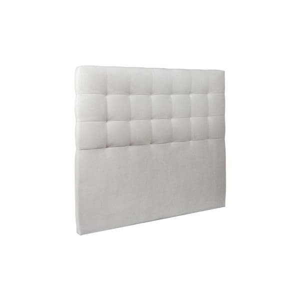 Sänggavel - Design - Ljusgrå sammet - L 180 cm - Tjocklek 10 cm - Massivträ