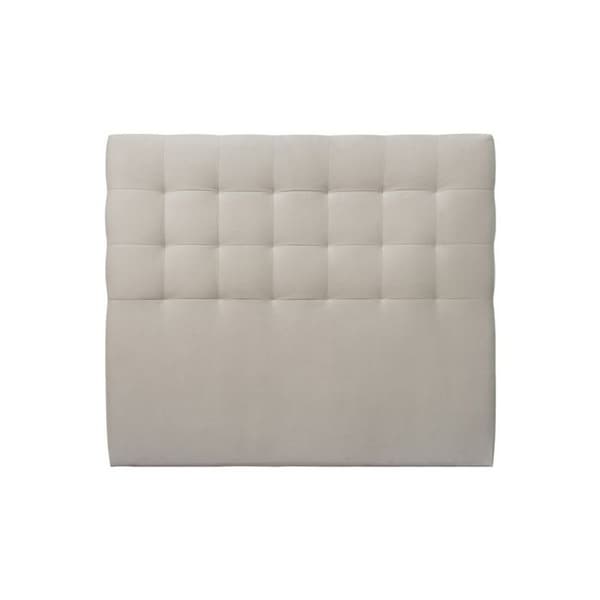 Sänggavel - Design - Ljusgrå sammet - L 180 cm - Tjocklek 10 cm - Massivträ