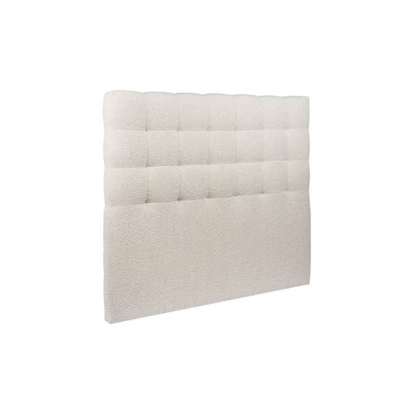 Sänggavel Klädd Bouclette Beige L 180 cm - Djup 10 cm vadderad - Sänggavel i design av massivt trä