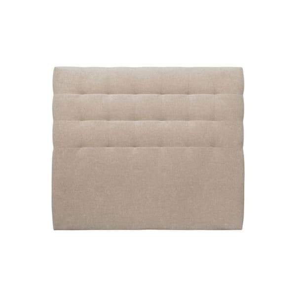 Huvudgavel Klädd Tyg Beige Brun L 200 cm - Ep 10 cm stoppad - Design Huvudgavel i Massiv Trä