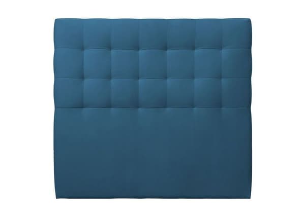 Puffad huvudgavel Sammet Blå L 200 cm - Tjocklek 10 cm vadderad - Designat huvudgavel i massivt trä