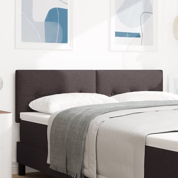 Sänggavel Knappad Mörkbrun 160 cm Tyg