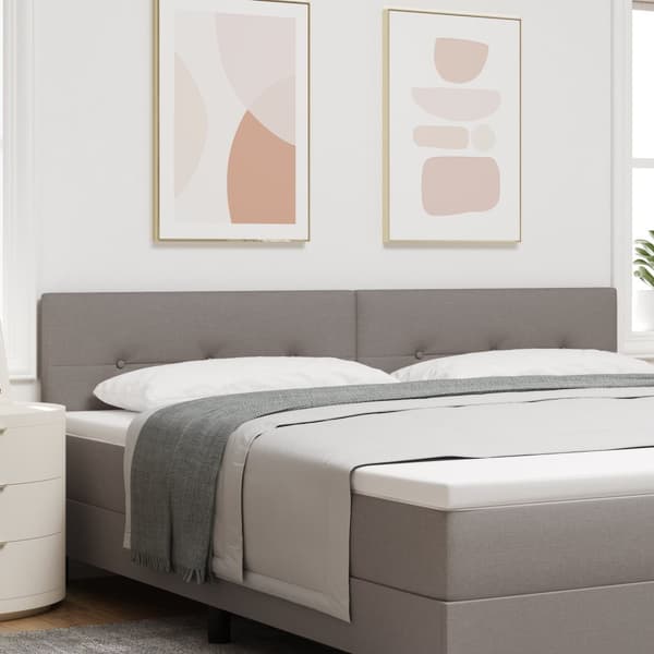 Sänggavel Med Knappslående Taupe 200 cm Tyg