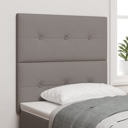 Sänggavel med knappar taupe 100 cm tyg