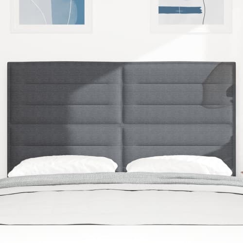 Sänggavel enkel design mörkgrå 160 cm manchestertyg