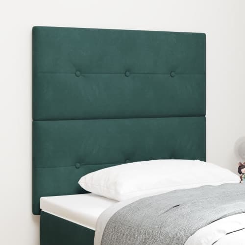 Sänggavel Med Knappslått Mörkgrön 80 cm Sammet