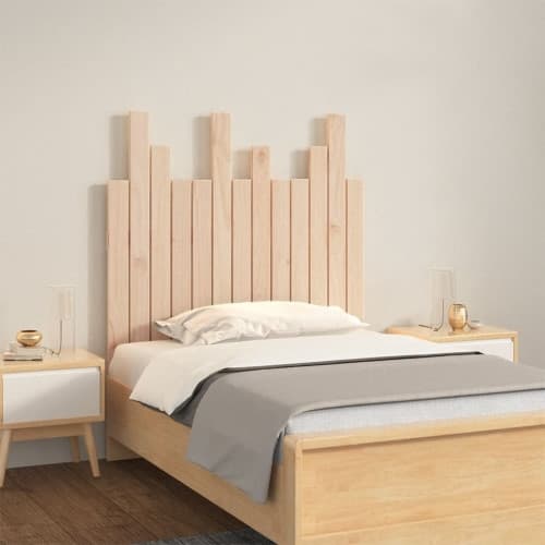 Väggmonterad huvudgavel 82,5x3x80 cm massiv furu