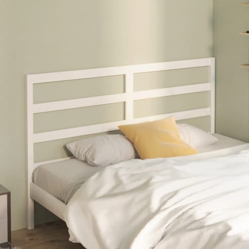 Sänggavel vit 126x4x100 cm massiv furu