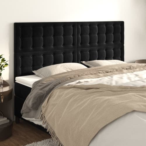 Huvudgavlar 4 st svart 100x5x78/88 cm sammet