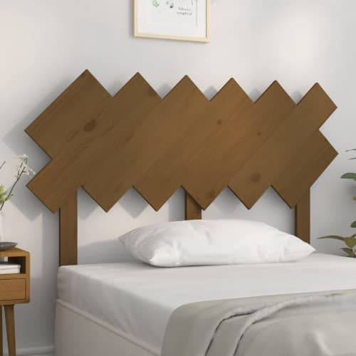 Sänggavel honungsbrun 122,5x3x80,5 cm massiv furu