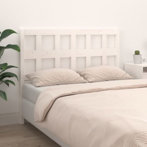 Sänggavel vit 145,5x4x100 cm massiv furu