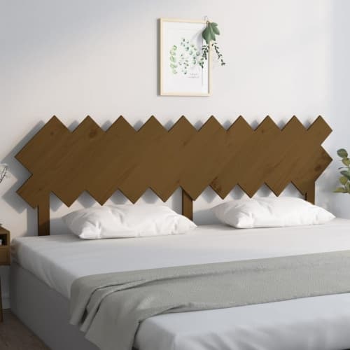 Sänggavel honungsbrun 196x3x80,5 cm massiv furu