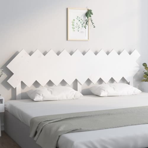 Sänggavel vit 196x3x80,5 cm massiv furu