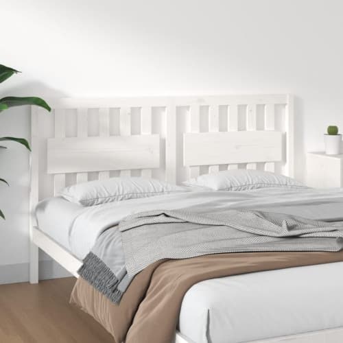 Sänggavel vit 165,5x4x100 cm massiv furu