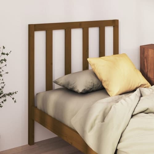 Sänggavel honungsbrun 95x4x100 cm massiv furu