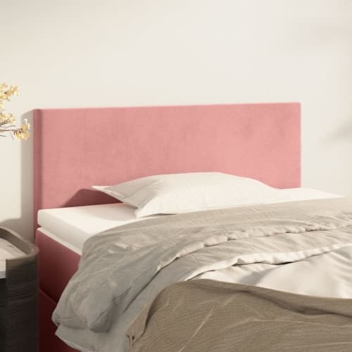 Sänggavel rosa 90x5x78/88 cm sammet